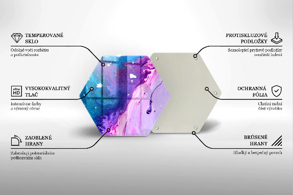 Skärbräda glas sexhörning Abstraktionsbläck