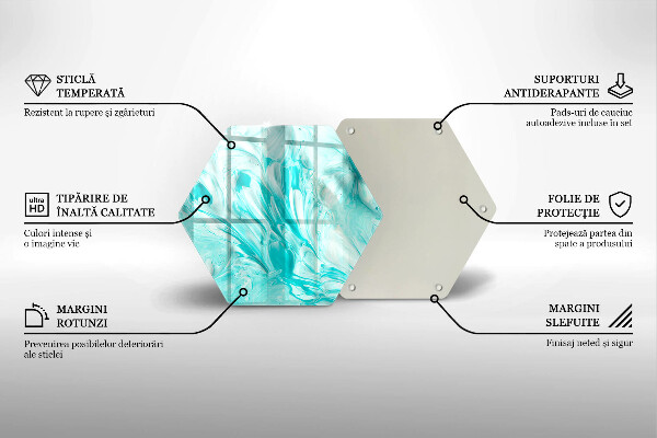 Skärbräda glas sexhörning Abstraktionsfärger
