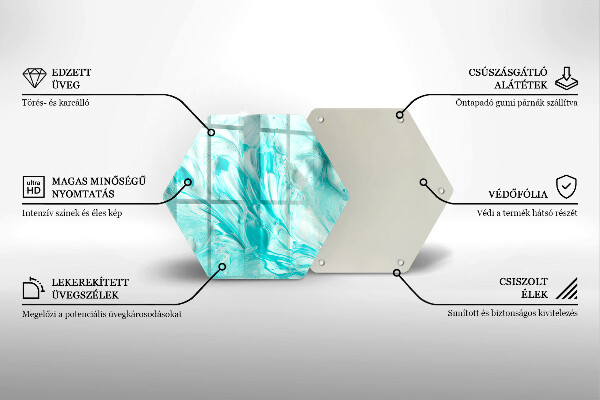 Skärbräda glas sexhörning Abstraktionsfärger
