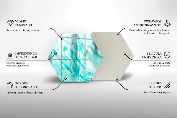 Skärbräda glas sexhörning Abstraktionsfärger