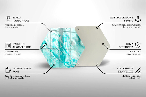 Skärbräda glas sexhörning Abstraktionsfärger