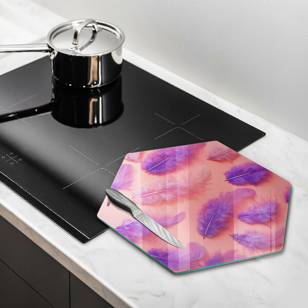 Skärbräda glas sexhörning Fluffiga fjädrar