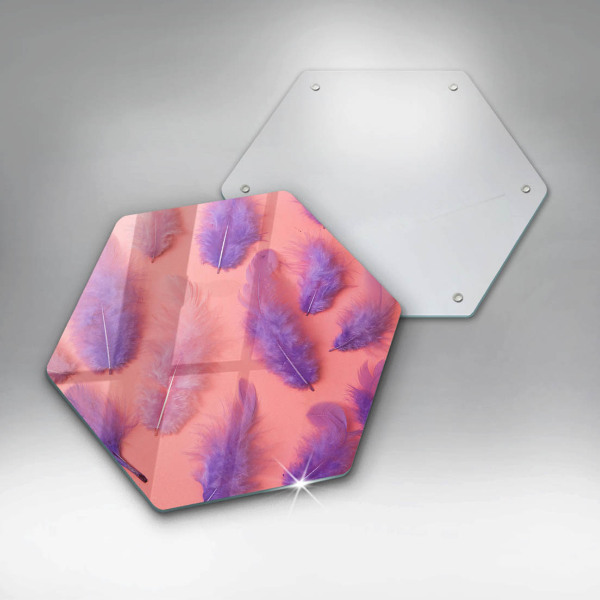 Skärbräda glas sexhörning Fluffiga fjädrar