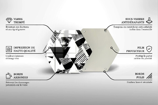Skärbräda glas sexhörning Geometriska trianglar