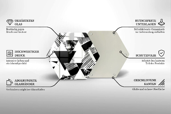 Skärbräda glas sexhörning Geometriska trianglar