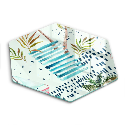 Skärbräda glas sexhörning Semesterillustrationer