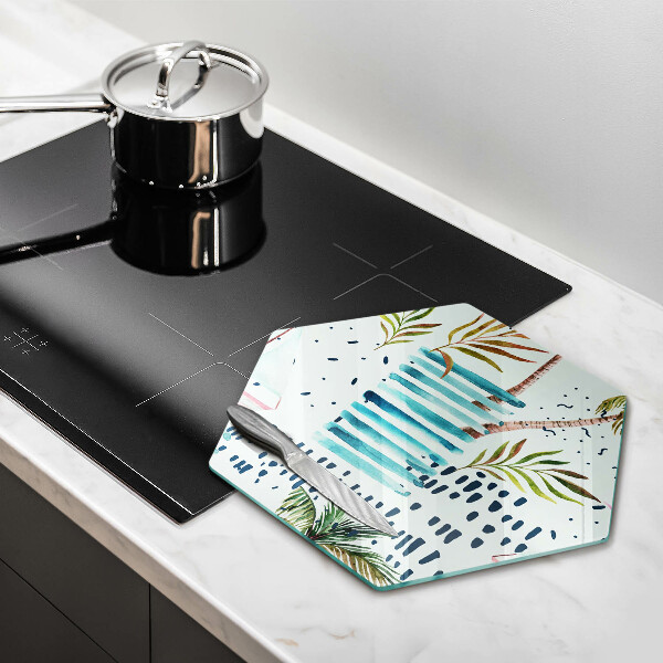 Skärbräda glas sexhörning Semesterillustrationer