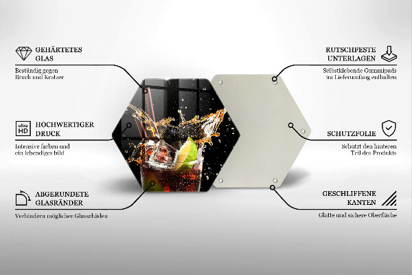 Skärbräda glas sexhörning Drick med is