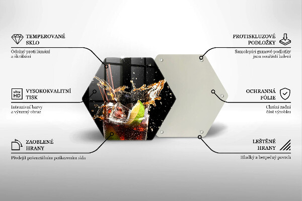 Skärbräda glas sexhörning Drick med is