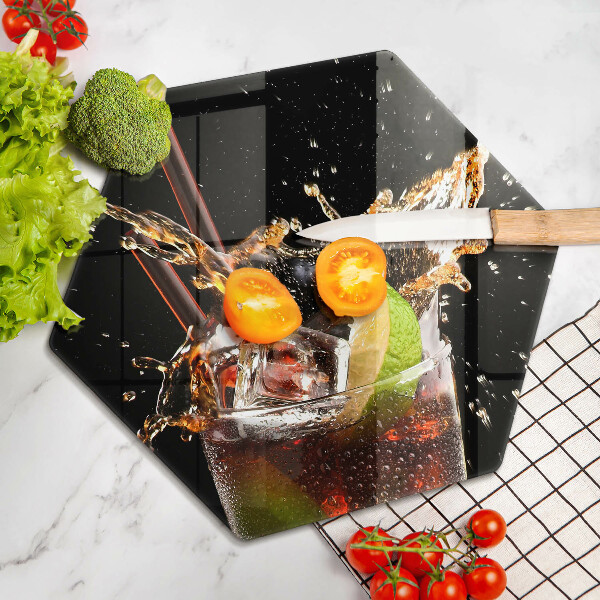 Skärbräda glas sexhörning Drick med is