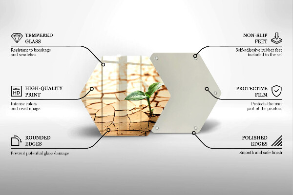 Skärbräda glas sexhörning En ensam växt