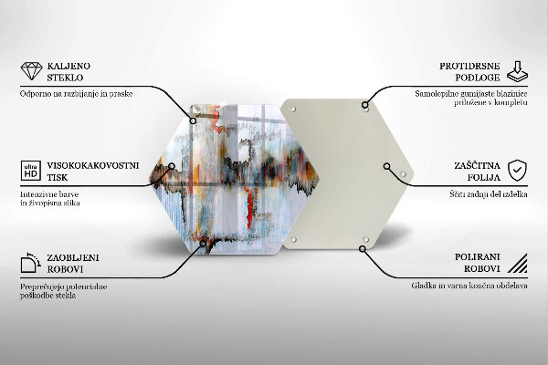 Skärbräda glas sexhörning Abstraktionsfärger