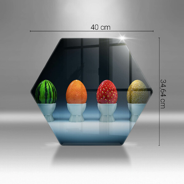 Skärbräda glas sexhörning Abstrakt fruktägg