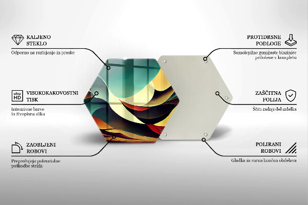 Skärbräda glas sexhörning Formabstraktion