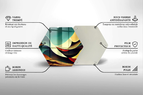 Skärbräda glas sexhörning Formabstraktion