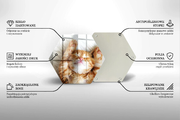 Skärbräda glas sexhörning Liten söt kattunge