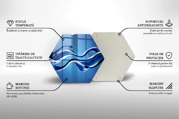 Skärbräda glas sexhörning Vätskeabstraktion