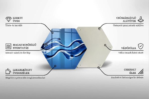 Skärbräda glas sexhörning Vätskeabstraktion