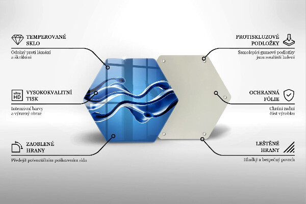 Skärbräda glas sexhörning Vätskeabstraktion