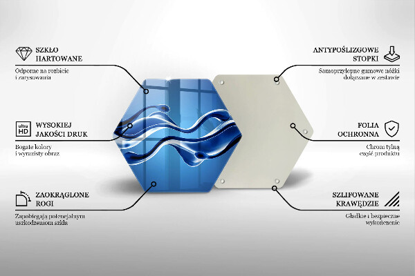 Skärbräda glas sexhörning Vätskeabstraktion