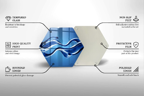 Skärbräda glas sexhörning Vätskeabstraktion