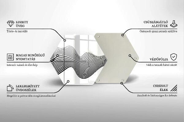 Skärbräda glas sexhörning Linjär abstraktion