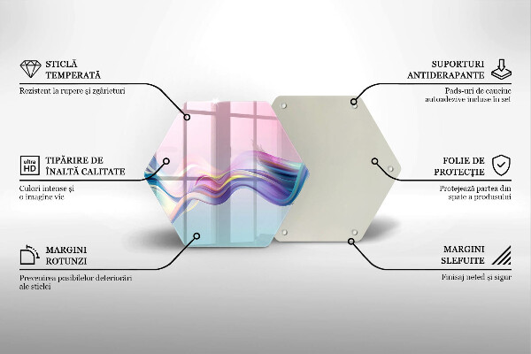Skärbräda glas sexhörning Pastell abstraktion