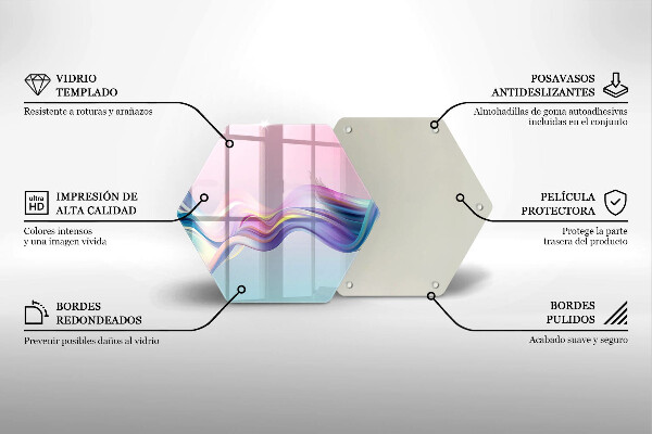 Skärbräda glas sexhörning Pastell abstraktion
