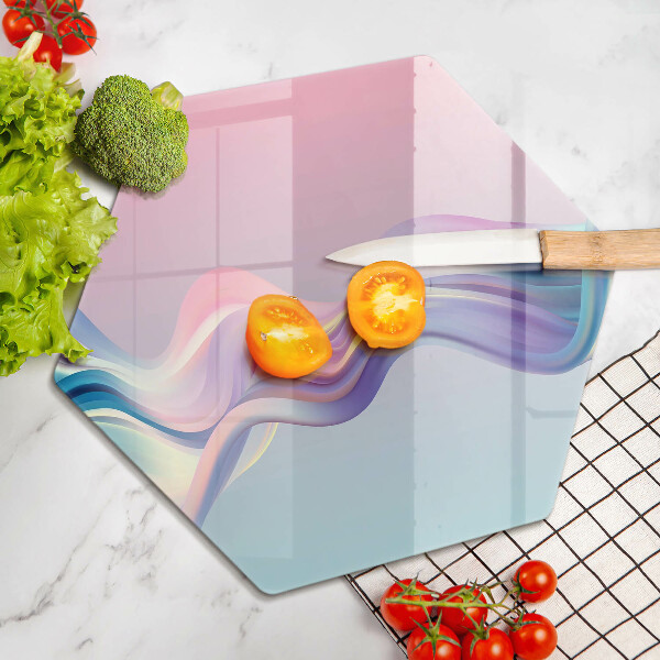 Skärbräda glas sexhörning Pastell abstraktion