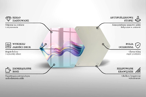 Skärbräda glas sexhörning Pastell abstraktion