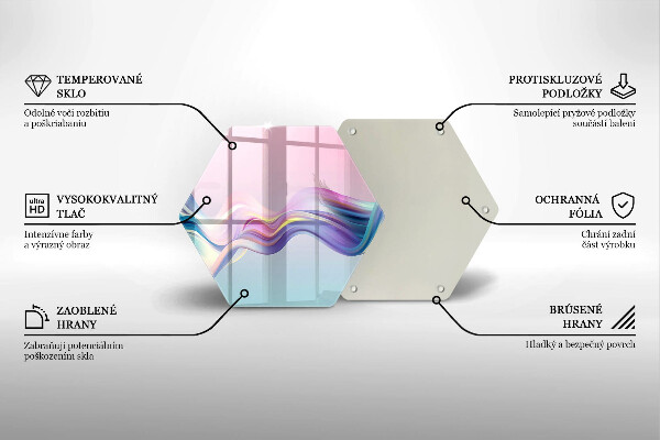 Skärbräda glas sexhörning Pastell abstraktion