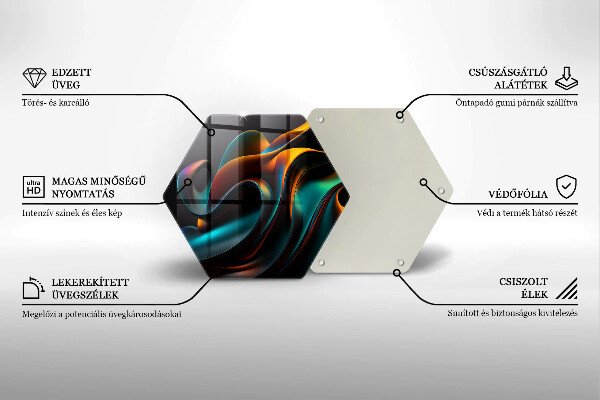 Skärbräda glas sexhörning Färgglad abstraktion