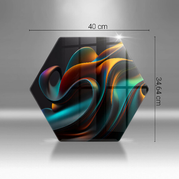 Skärbräda glas sexhörning Färgglad abstraktion