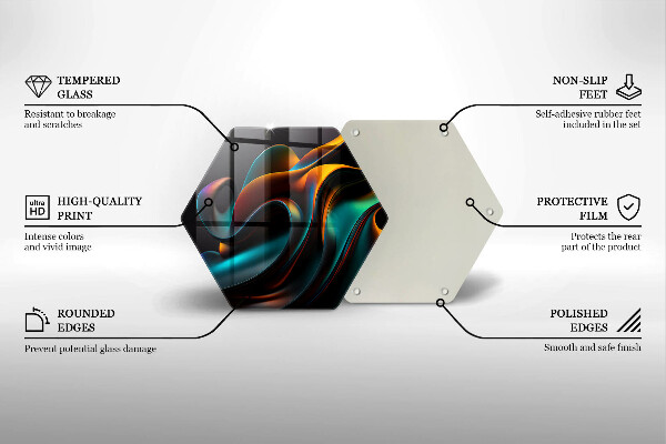 Skärbräda glas sexhörning Färgglad abstraktion