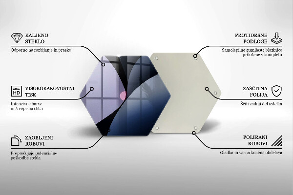 Skärbräda glas sexhörning Abstrakta former