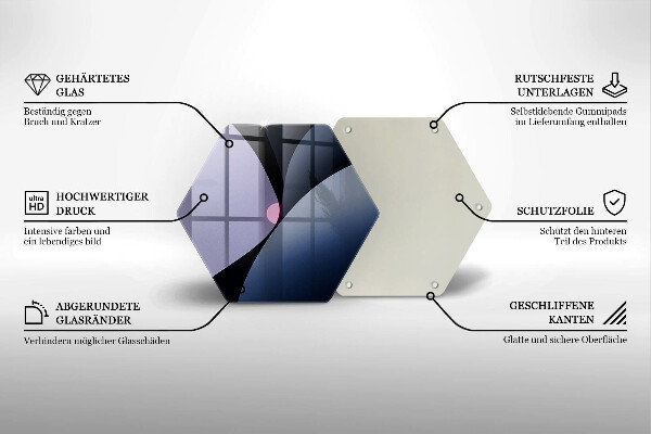 Skärbräda glas sexhörning Abstrakta former