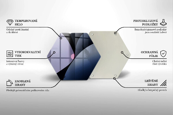 Skärbräda glas sexhörning Abstrakta former