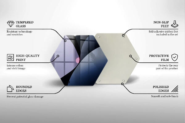 Skärbräda glas sexhörning Abstrakta former