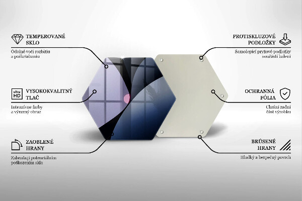 Skärbräda glas sexhörning Abstrakta former