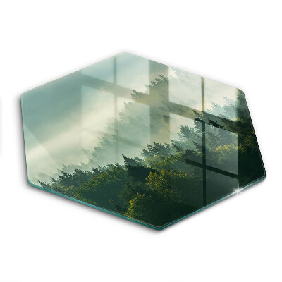 Skärbräda glas sexhörning Landskap Utsikt över skogen