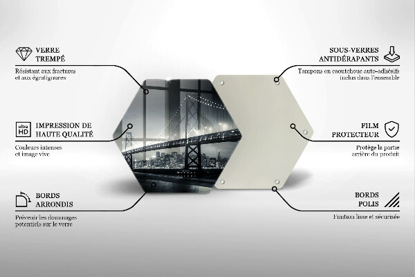 Skärbräda glas sexhörning Benjamin Franklin Bridge