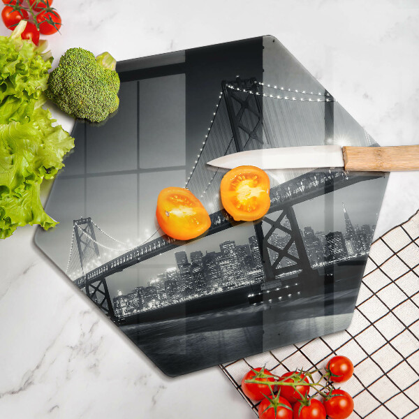 Skärbräda glas sexhörning Benjamin Franklin Bridge