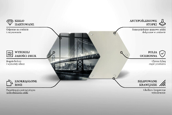 Skärbräda glas sexhörning Benjamin Franklin Bridge