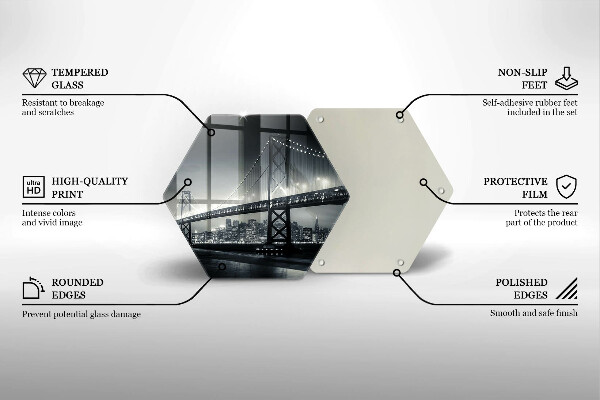 Skärbräda glas sexhörning Benjamin Franklin Bridge