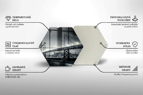 Skärbräda glas sexhörning Benjamin Franklin Bridge