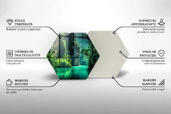 Skärbräda glas sexhörning Lagun landskap
