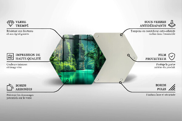 Skärbräda glas sexhörning Lagun landskap