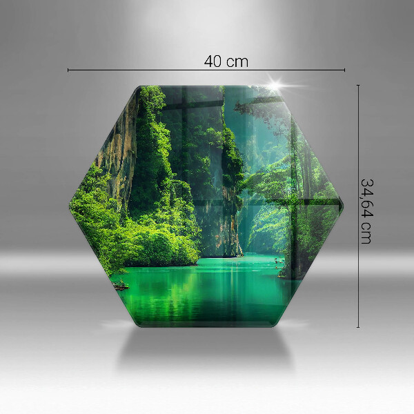 Skärbräda glas sexhörning Lagun landskap