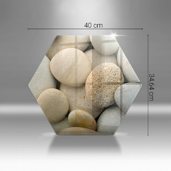 Skärbräda glas sexhörning Mönster av ovala stenar