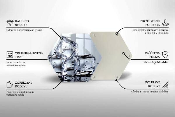 Skärbräda glas sexhörning Isbitar
